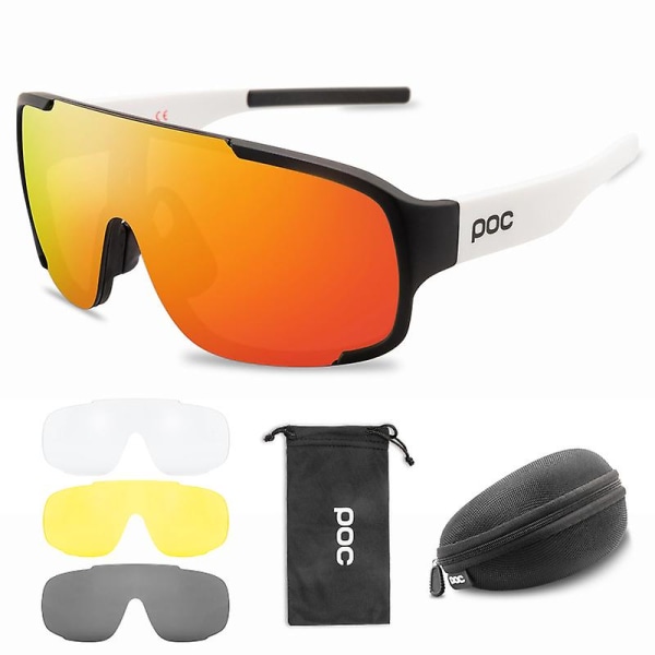 Polariserte sykkelbriller for menn kvinner sportssolbriller med utskiftbare linser innfatning terrengsykkelbriller Mtb sykkel