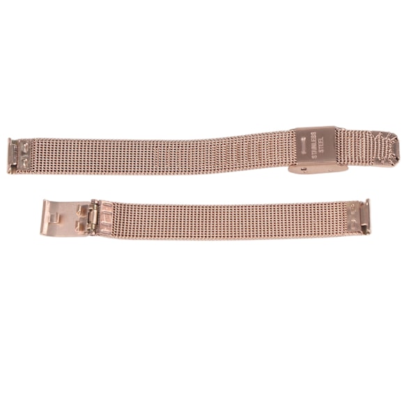 Ruudukko ruostumattomasta teräksestä valmistettu kellohihna kudottu kellohihna korvaava tarvike miehille naisille Rose Gold 0,39 tuumaa