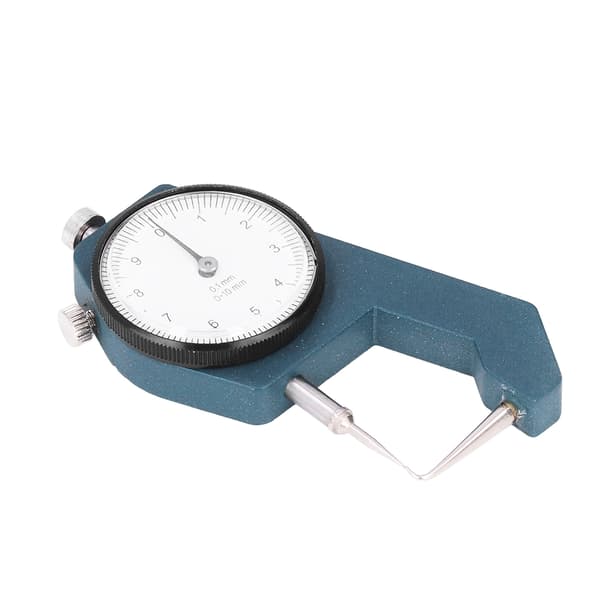 Dial Thickness Gauge Curved Tip Head 0 to 10mm Range 0.1mm Resolution Round Measuring Tool
