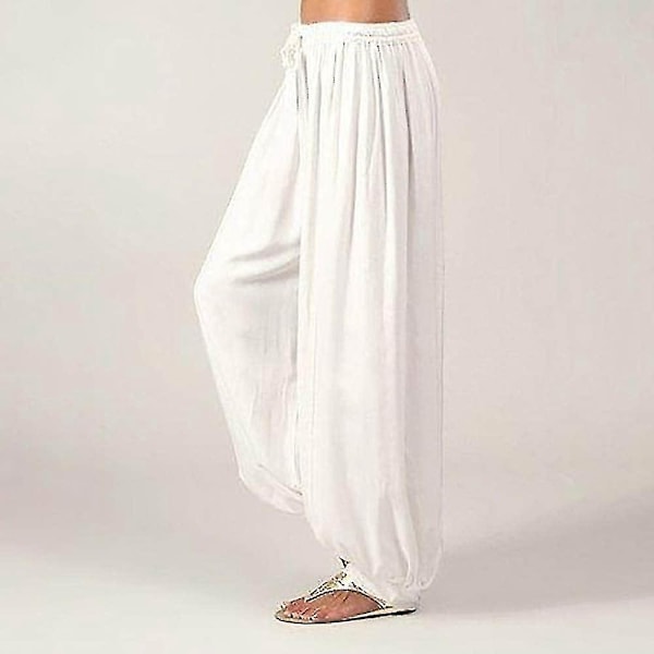 Yoga Bukser til Kvinder med Snøre Harem Bukser Grøn Hvid Sort Sports Athleisure Løstsiddende Casual XXXL