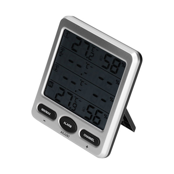 Luftfuktighet Temperaturmätare LCD Digital termometer Hygrometer med 3 fjärrsensorer TSWS10