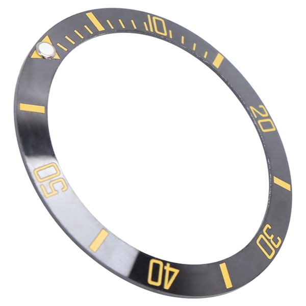 Ceramic Watch Insert Wristwatch Bezel Insert Loop Ring Replacement Parts (Black+Gold)
