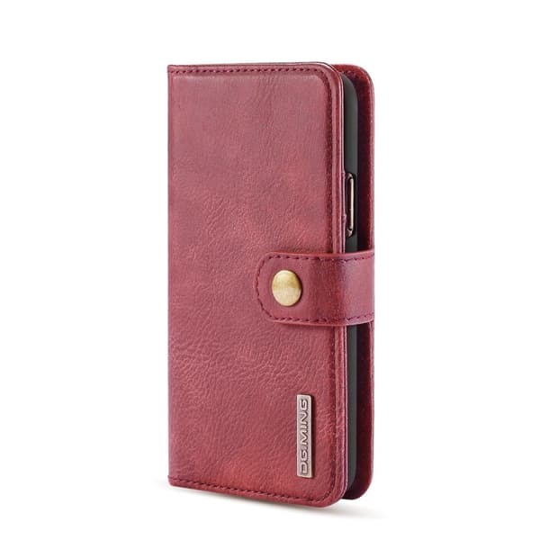DG.MING Kompatibel med iPhone 11 Pro Max Split Læder Pung Etui - Rød Röd red