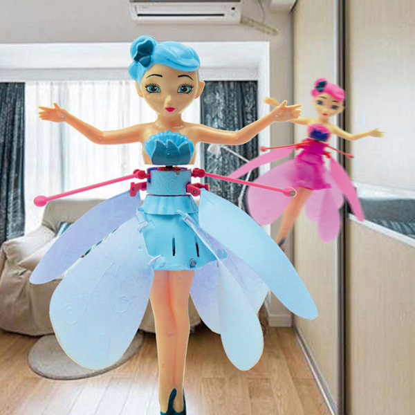 Flygende Fe-Dukke Induksjonskontroll RC Flyvende Leke Flyvende Prinsesse Leke for Barn