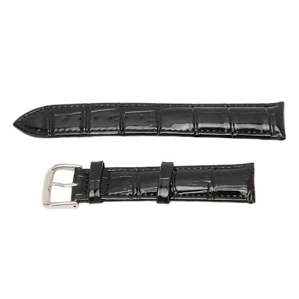 PU läder klockband Legering Pin Spänne Justerbar Bekvämt utbyte Watchband Svart