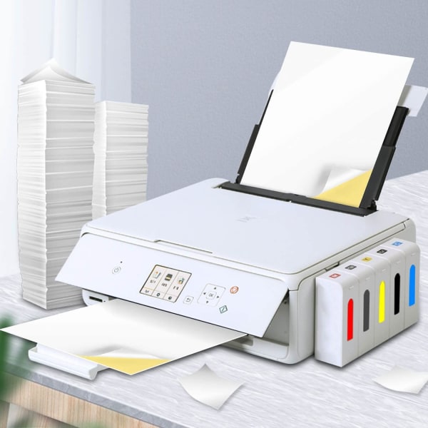 60 ark A4 skrivardekalpapper Vit självhäftande etikett för laserskrivare -  d039 | Fyndiq
