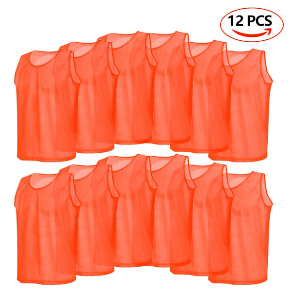 12-pak Mesh Scrimmage Træningsveste Fodboldvest Åndbar Voksen T-shirts Bibs