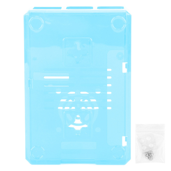 Skalskyddslåda Frostat fodrallock ABS för Raspberry Pi 3B 3B+ E Style med skruvar (blå)