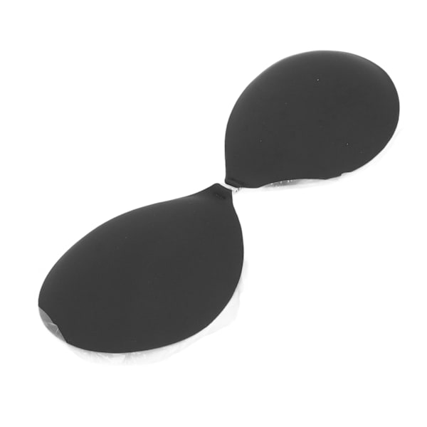 Kvinnor självhäftande BH Axelbandslös Push Up Silikon Snap Fastener 3D Sidobröstlyft Sticky BH Svart C