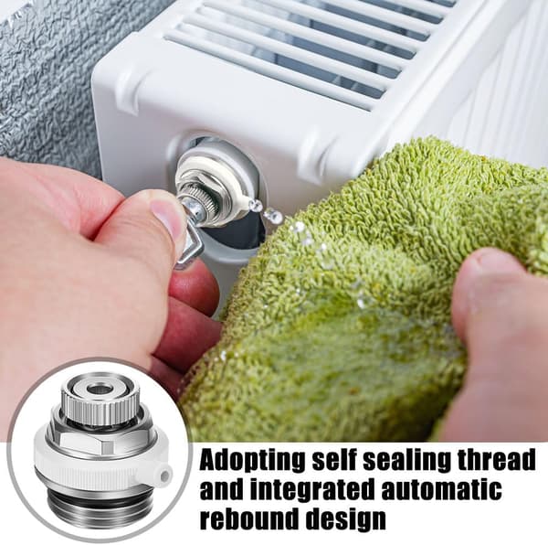 3-delt sett med radiatorluftventiler, 1/2\" automatisk radiatorluftventil, varmtvannsventil