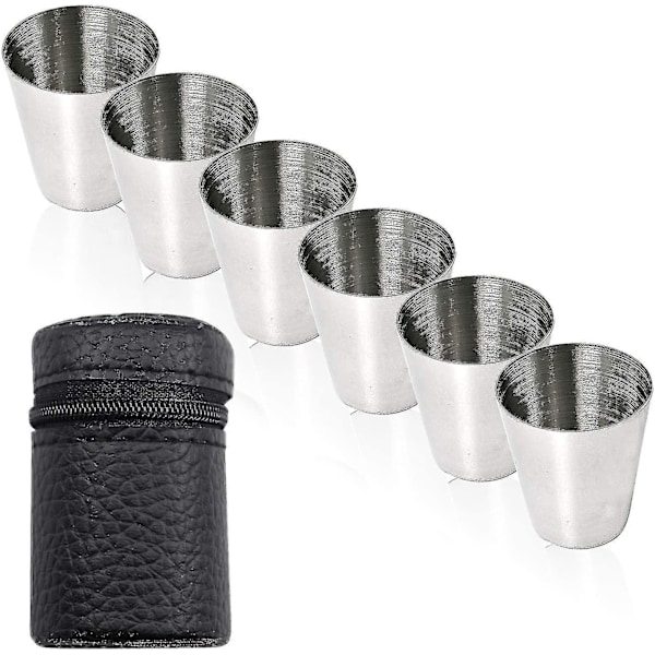 Sett med shotglass i rustfritt stål for bartending