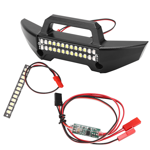 RC aluminiumlegering forreste kofanger med LED-lys til Traxxas MAXX 89076 1/10 RC bil