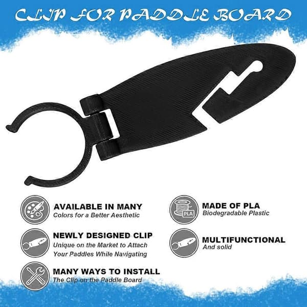 2 par paddleboard- og kajakklemmer Paddleboardklemmer Paddleboardtilbehør til montering af kopholder Black