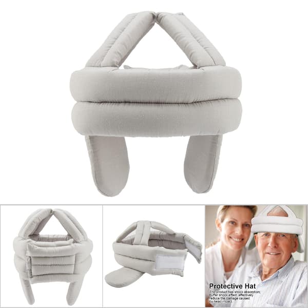 Protective Hat Elderly Headgear Protective Helmet Old Man Ear Protection Fall Prevention (Grey)