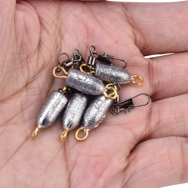 5 stk/pose Slitsterk for kuleformede fiskesinker Fiskeutstyr Tackle (6g)