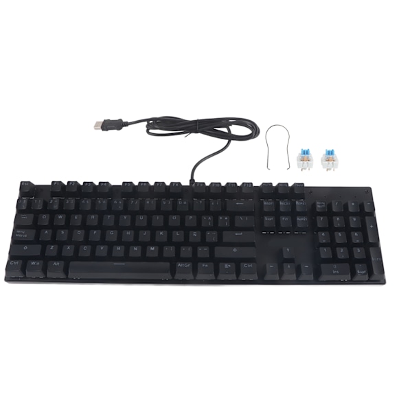 PC-tangentbord med blandade färger, 104 tangenter, spanska blåa switchar, bärbar dator, spel, datortillbehör