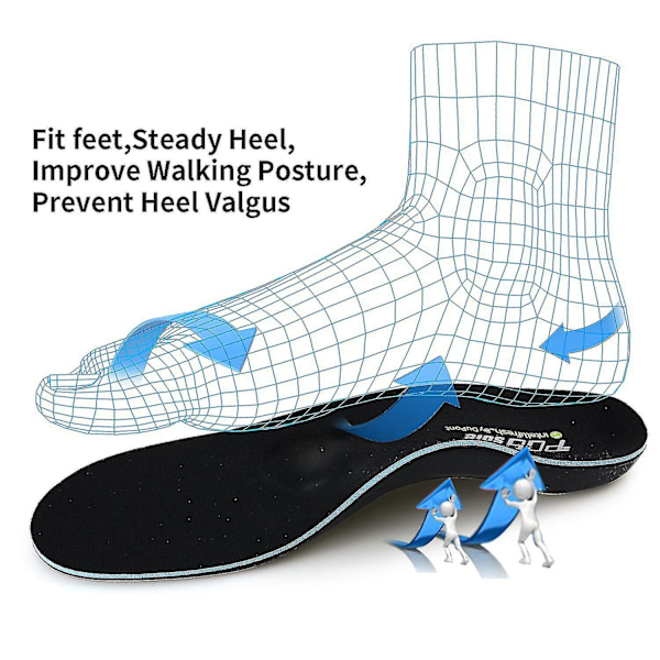Hög fotvalvsstöd Inläggssulor för Platt Fötter & Plantar Fasciit - XL Herr (12.5-14) 32cm