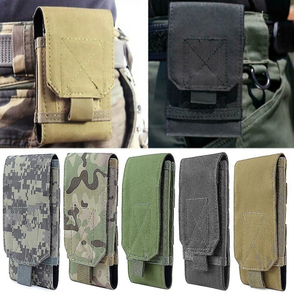 Heavy Duty Tactical Army Molle taske til mobiltelefon bæltepose udendørs hylstercover black
