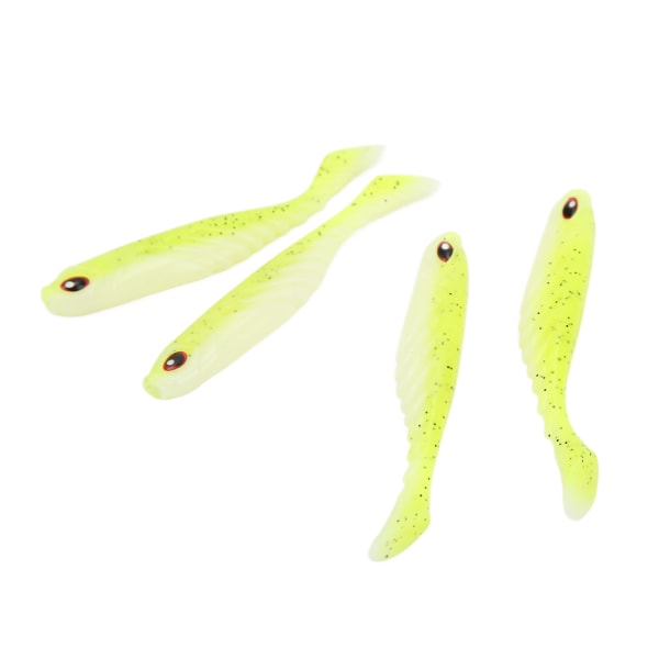 4PCS AR48 75mm/3.2g T Svans Mjuk PVC Bete Dubbla Färger Jigging Wobblers Aritificial LureGul Vit