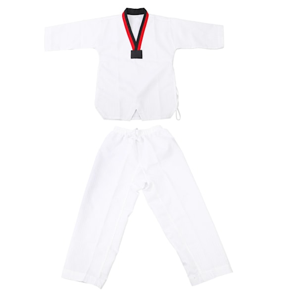 Taekwondo Uniform Randig modell Polyester Bomull med Bälte Kampsport Träningskläder för nybörjare idrottare Träning XS