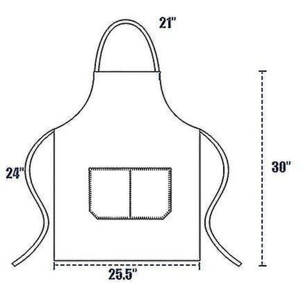 1-pack enkla haklappsförkläden med 2 fickor - svart unisex kommersiellt förkläde Bulk