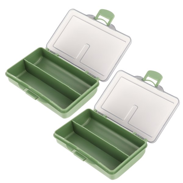 2st Fiskekrok Bete Gadget Box Mini PP Förvaringsbox Fodral för fiskeredskap Tillbehör2 fack