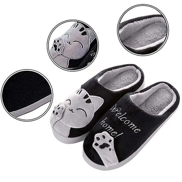 Tecknade Lucky Cat Tofflor Vinter Hem Bomull Tofflor Tjocksulade