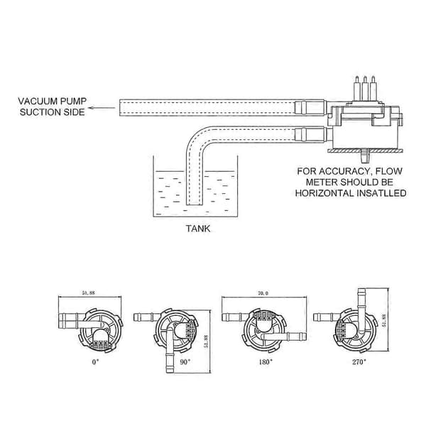 5-18V 6mm utvendig diameter Hallstrømningsmåler for kaffemaskin varmtvannsrenser