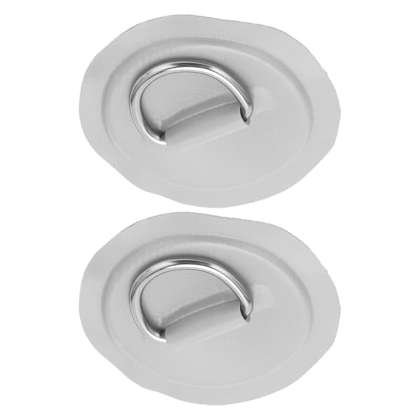 D-ring Pad Patch PVC Oppblåsbar Båt Flåte Jolle Kano Surfebrett Kajakk Festesystem Grå