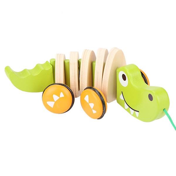 Småbarn Barn Krokodil Trärep Leksak Walk A Long Pull Toy