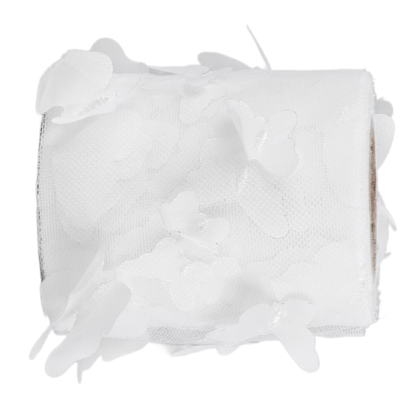 Tyllrulle Sömnad Färgglatt Nätgarn Rulle DIY Håraccessoarer Material Band Tyllrulle Vit