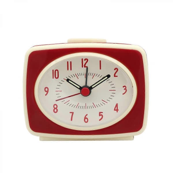 Wekity Retro hiljainen herätyskello, punainen, 7,6 cm