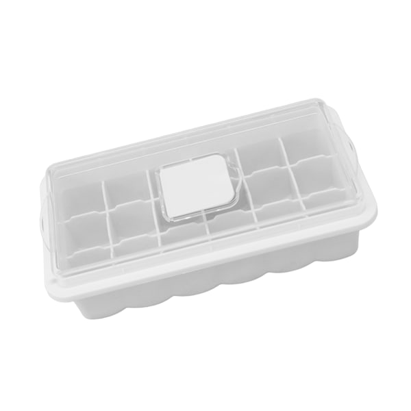 Ice Cube Tray Silikon Easy Release 18 Ice Cubes Maker Form med genomskinligt lock för Whisky Mjölk Te Vit