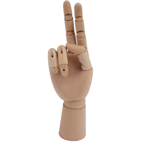 Flexibel trähandmodell Rörlig träkonstnärsdocka Handfigur Handmodell för skissning Ritning Målning 7116A 0201 Högerhand liten