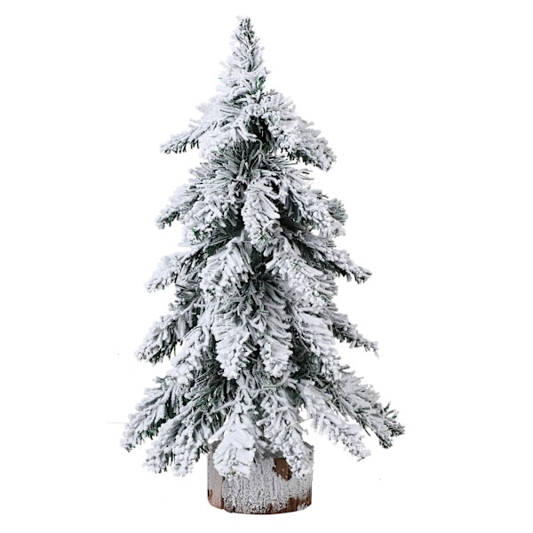 45 cm flockande julgran med ljus PVC-minijulgran konstgjord julgran Jul skrivbordsdekoration