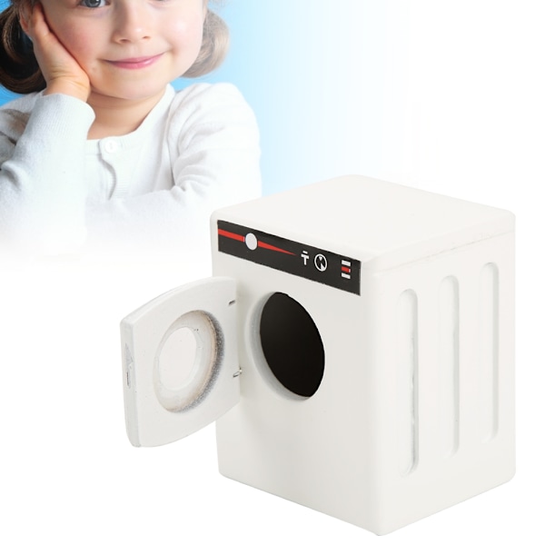 1:12 Dukkehustøjvaskemaskine Model til Dukker DIY Dukkehussmøbler Hvid