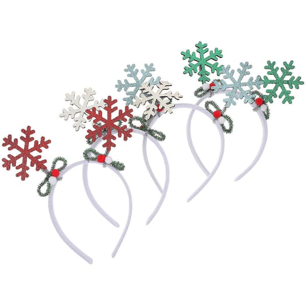 Jul Snöflinge Pannband Glitter Högtidsfest Hårband 4-pack