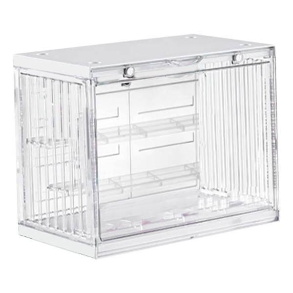 Plast Action Figur Vitrine Hylla Dammtät Figur Samlarföremål Display Box Stapelbar docka Vitrine med dörr Transparent