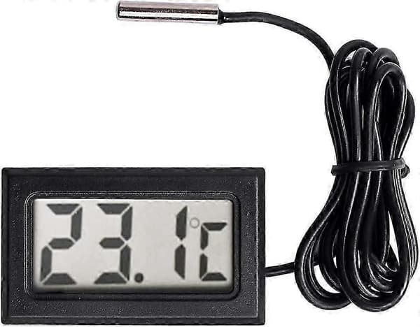 Digital LCD-termometer, temperaturmåler, probe, sensorområde -50 Celsius C til +110 Celsius C