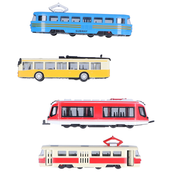 Höghastighetstågbussmodell PullBack fordonssamling modellleksak för barn(en grupp)