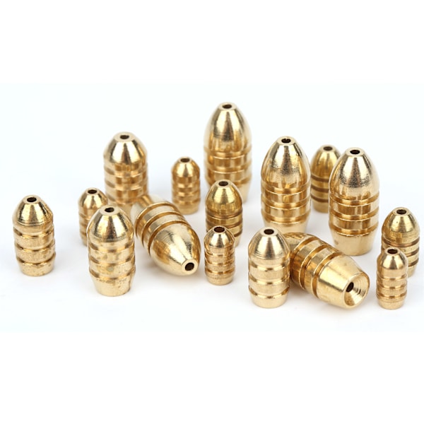 25st Fishing Sink Bullet Koppar Lure Age Falling Weights Set för metetillbehör