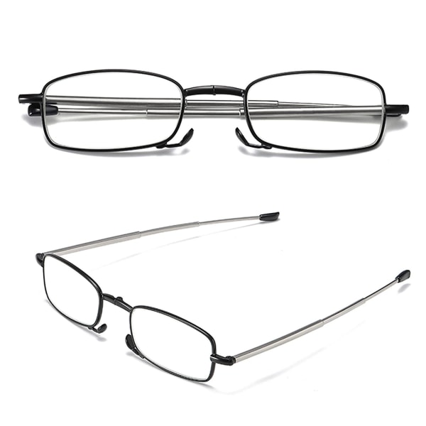 Vikbara läsglasögon med mini flip top case för mode män och kvinnor Rotation glasögon