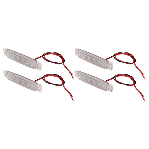4 stk. Sidemarkerlys PC LED Sterkt Lys Vanntett Rustfritt Sidelys for Skip Yachter