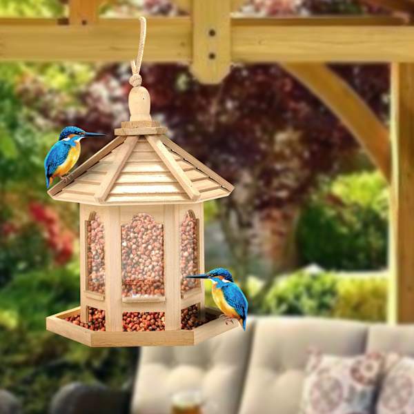 Puinen lintujen ruokinta-asema riippuva Hollow Bird Feeder