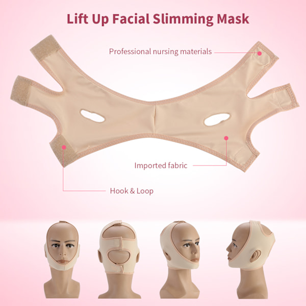Facial Slimming Mask Slimming Bandage Ansiktsbehandling Dubbelhakvård Viktminskning Ansiktsbälten S
