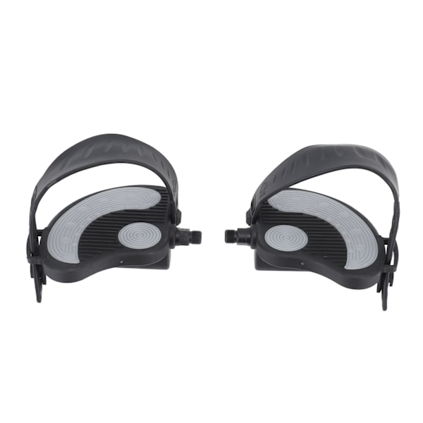 2 stk. motionscykelpedaler med stropper PP PVC rustfrit stål Universal justerbare motionscykelpedaler Clips til hjemmegymnastikcykling