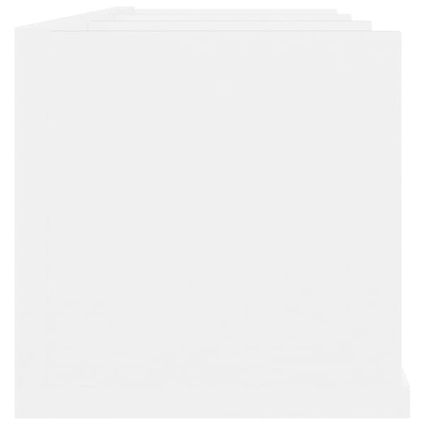 CD-hylle hvit 75x18x18 cm konstruert tre