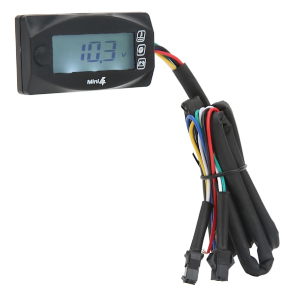 4 i 1 motorcykel termometer Motorolja Temp Spänning Tid LCD Digital Display DC12V Universal M14x1,5