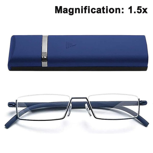 Klara glasögon Halv ram Läsglasögon för män och kvinnor lätta precious blue