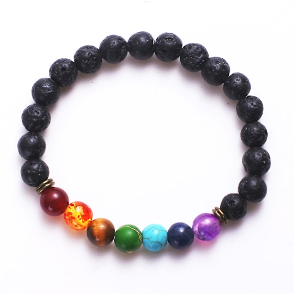 Elastiska naturliga lava pärlor armband smycken pärlband armband gåva